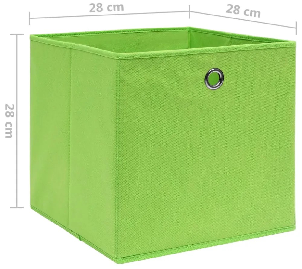 vidaXL 4 db zöld nem szőtt szövet tárolódoboz 28 x 28 x 28 cm