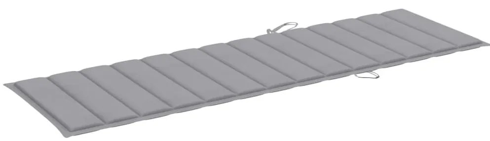 Impregnált fenyőfa napozóágy szürke párnával