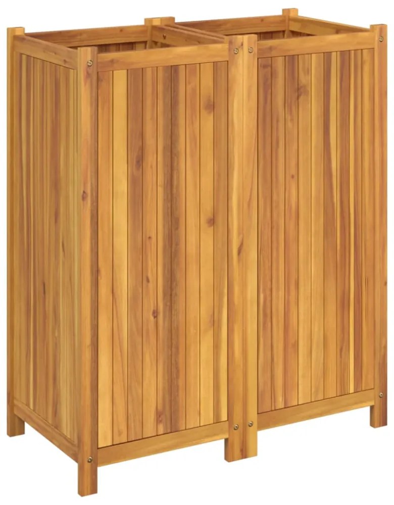 tömör akácfa kerti virágtartó béléssel 84 x 42 x 100 cm