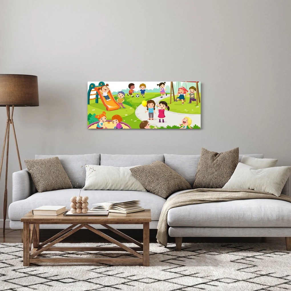 Kép a gyermekek szórakozásáról a homokozóban (120x50 cm)
