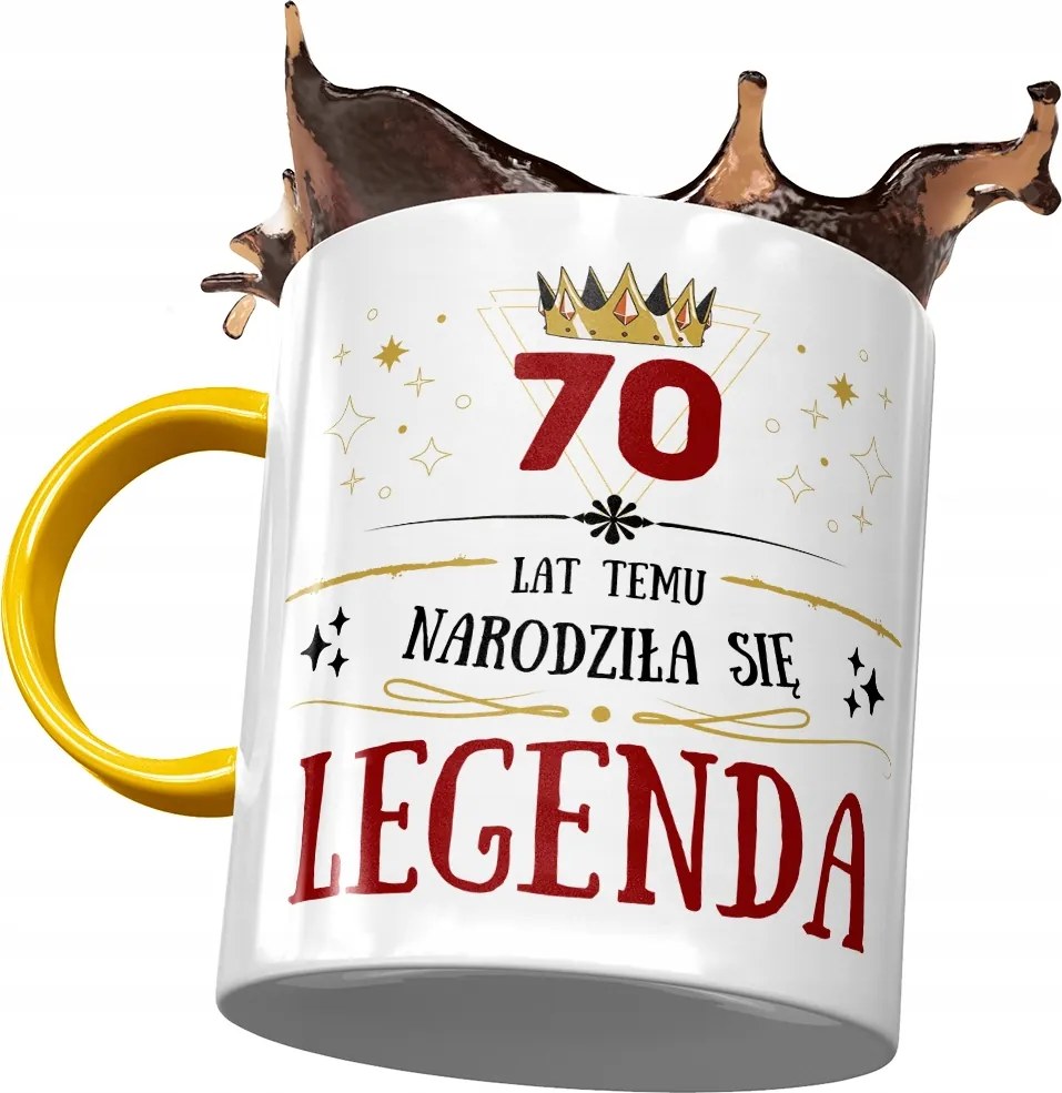 Sárga Bögre Születésnapra 80 80-es 80-as Ajándék Nyomtatott Fotóval