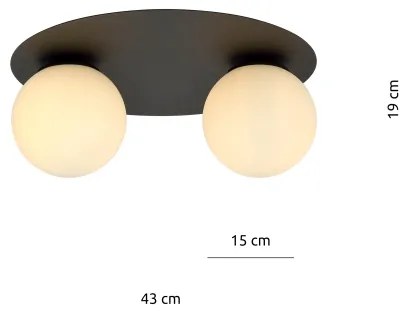 Mennyezeti lámpa SOLAR 2xE14/10W/230V fekete/fehér