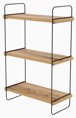 Fali polc PULALIS 66x40 cm barna/fekete