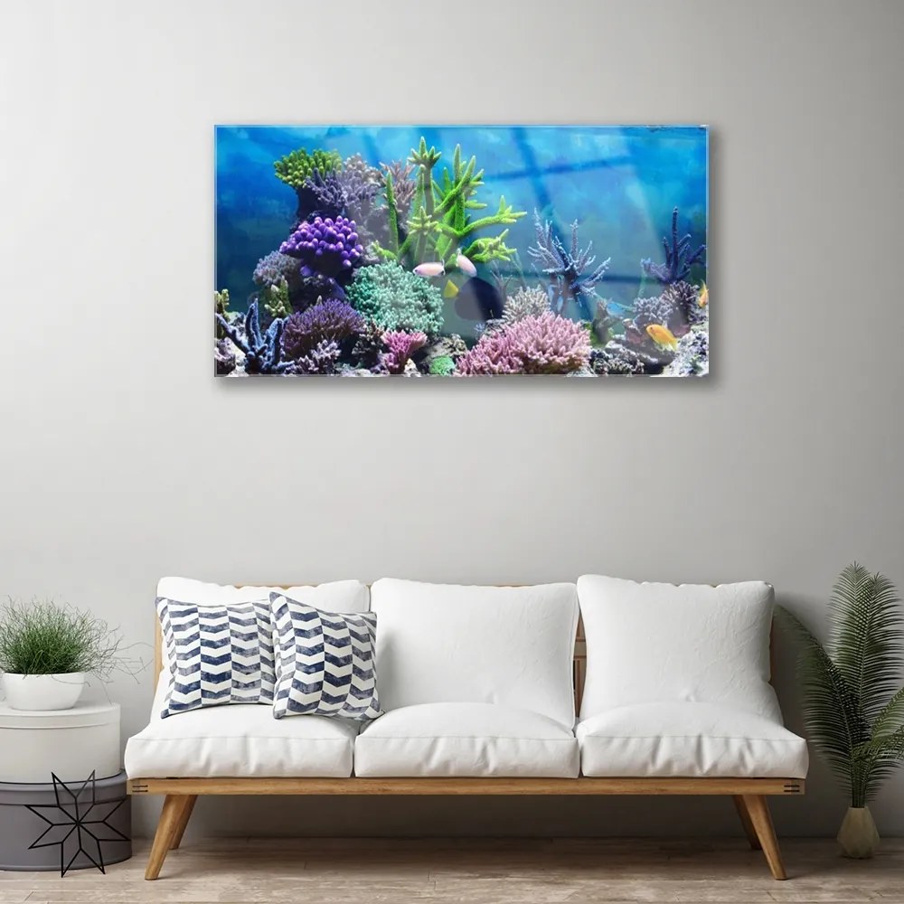 Üvegkép Akváriumi halak a víz alatt 120x60cm