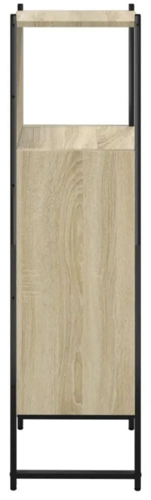 sonoma tölgyszínű szerelt fa fürdőszobaszekrény 33x33x120,5 cm