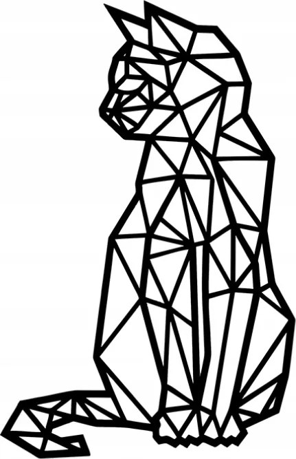 Áttört Geometrikus Macska Kép Konyhába Nappaliba Fali Dekoráció 3D Panel