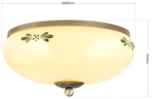 Orion DL 7-673 - Mennyezeti lámpa LANDHAUS 2xE27/60W/230V átm. 28 cm bronz/bézs