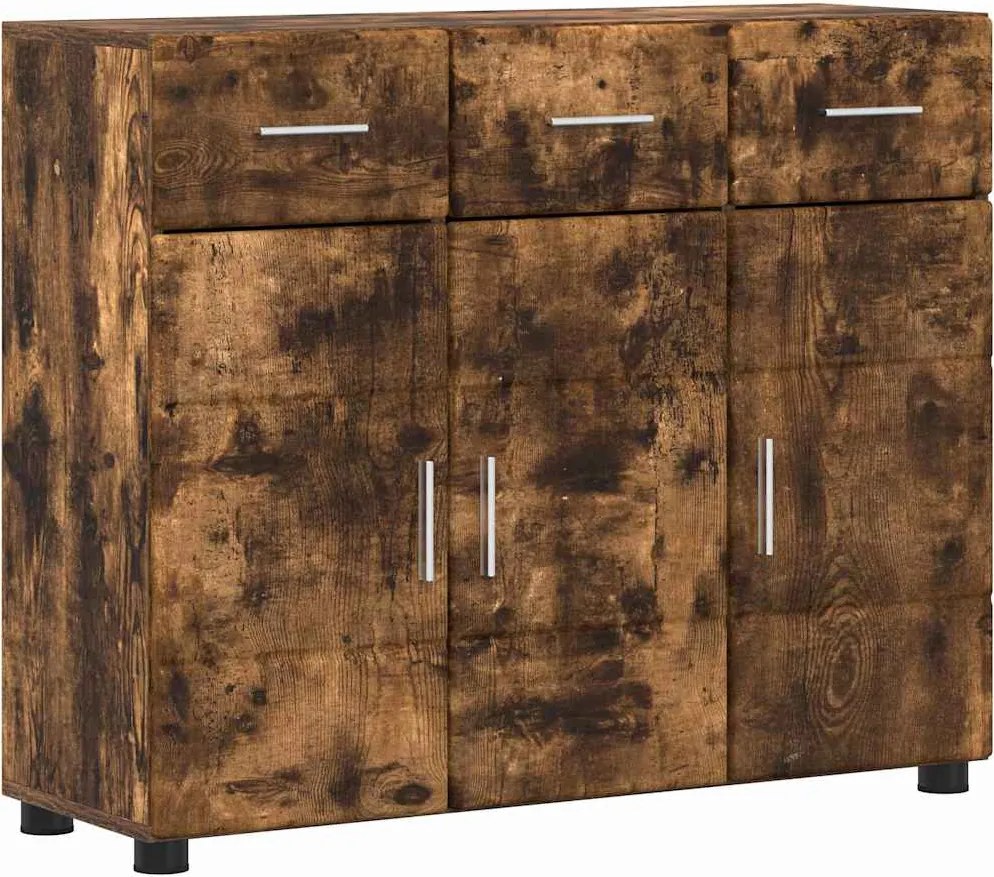 vidaXL Széf polcokkal FLORIN Füstölt tölgy 88,5 x 30,5 x 73 cm Faanyag