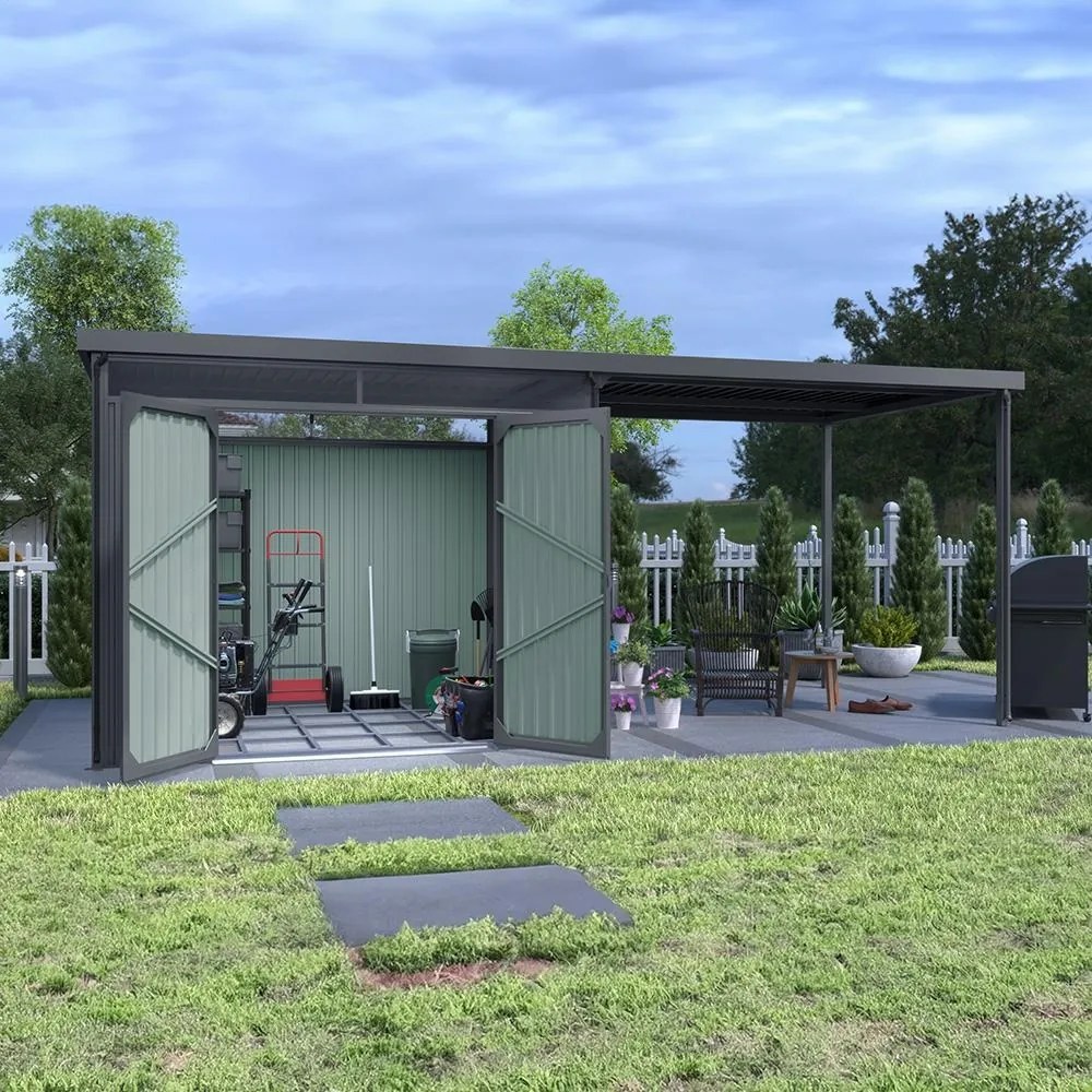 Avenberg MAGNUS Kerti ház fényáteresztő ablakokkal + bővítés 2.5 x 5.8 m - Premium