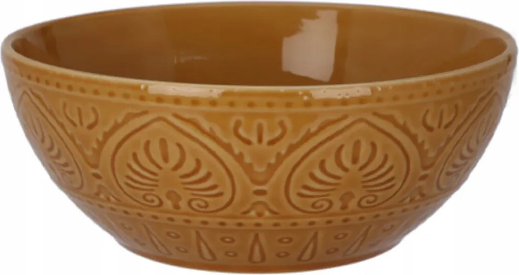 Kerámia Barázdált Tál 1900 ML Átmérő 23 CM Barna