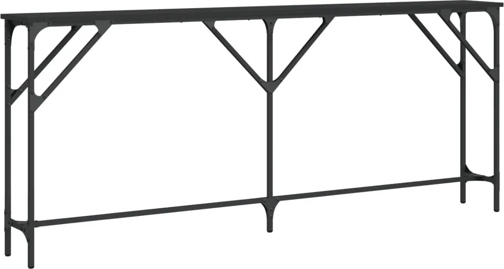vidaXL fekete szerelt fa tálalóasztal 180x23x75 cm