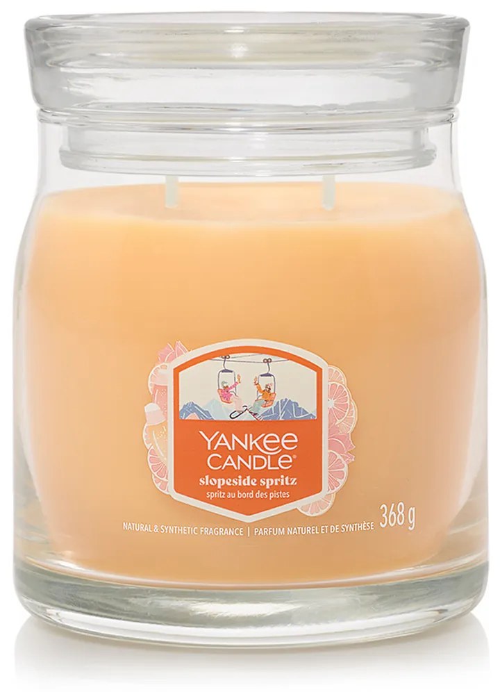 Yankee Candle Signature illatgyertya üvegben, közepes méretű Slopeside Spritz, 368 g, S