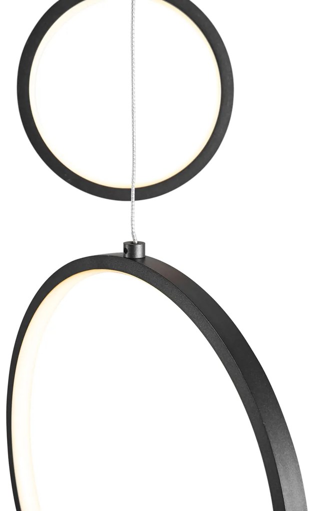 Design függőlámpa fekete 9-lámpás LED-del 3 fokozatban szabályozható - Vide Anella