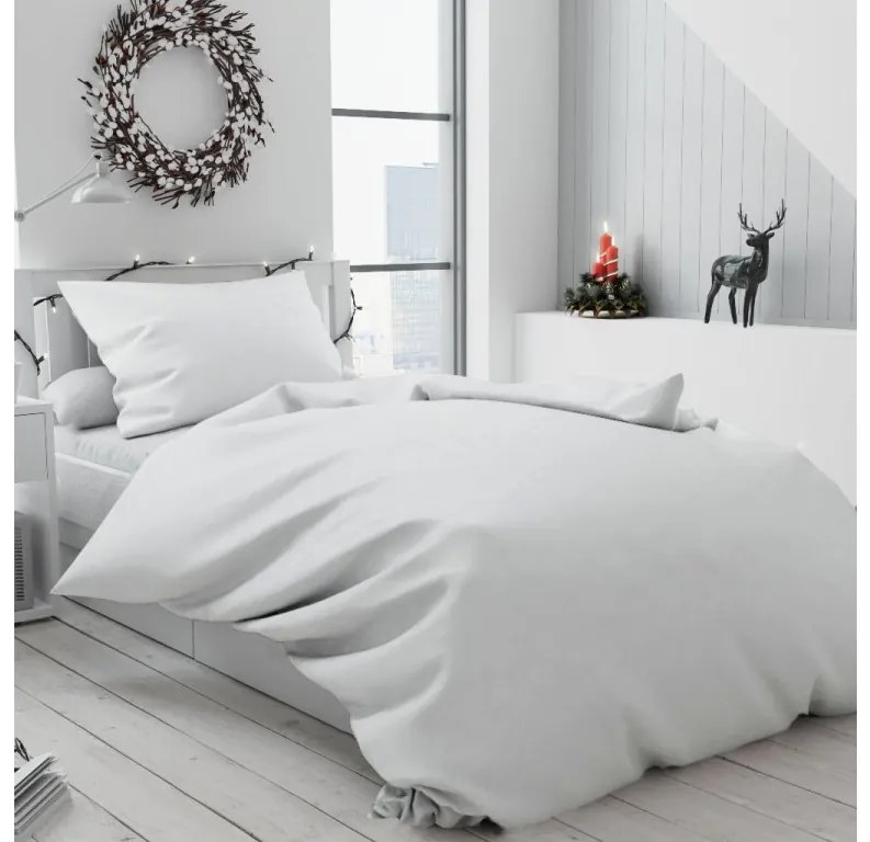 Krepp ágynemű Lux fehér gomb Ágyneműhuzat mérete: 70x90 cm; 140x220 cm