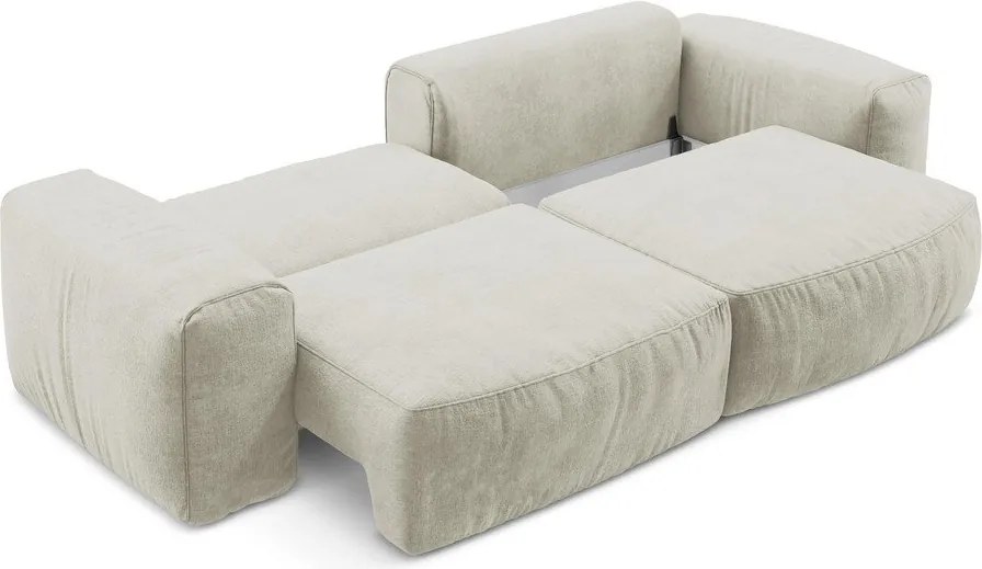 Bézs zsenília kinyitható kanapé 275 cm Kuki – Makamii