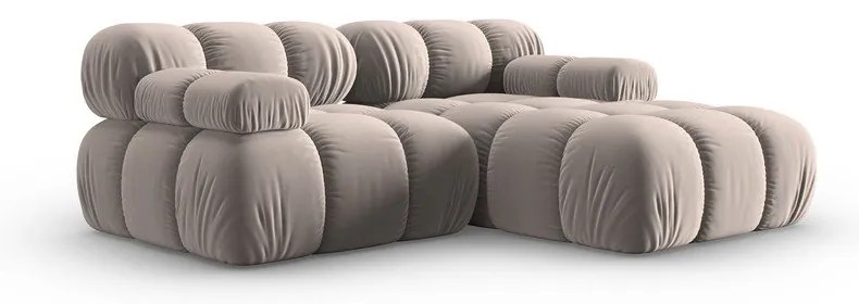 Világosbarna bársony moduláris sarokkanapé (jobb oldali) Bellis – Micadoni