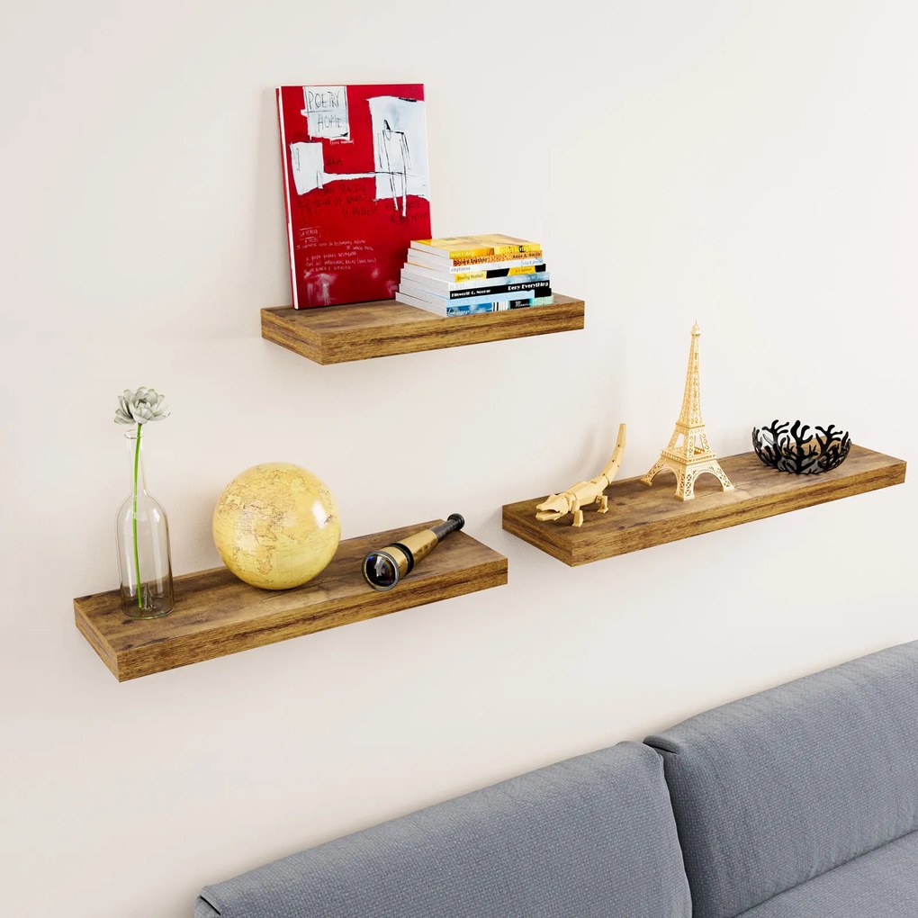 FIGO+ fali polc konzollal, 70 cm, sötét tölgy Casaria