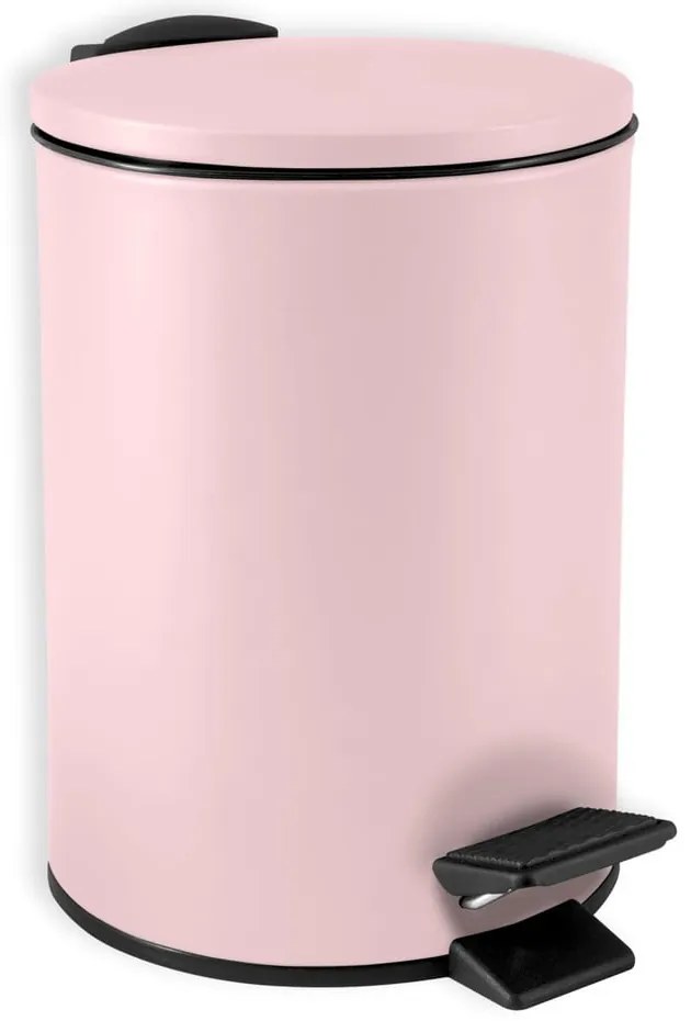 Rózsaszín acél pedálos szemetes 3 l Adelar – Spirella