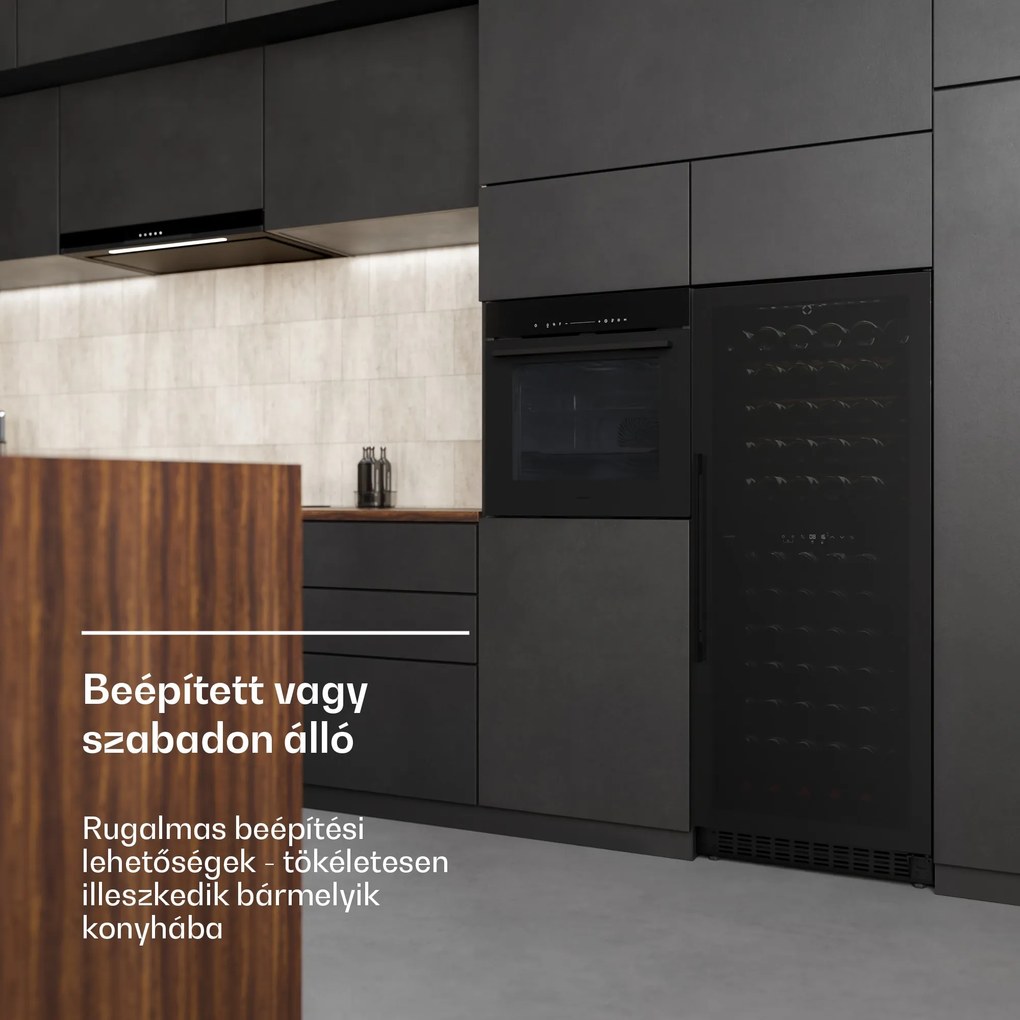 Klarstein Velaire beépíthető borhűtő | Modern, elegáns | UV-védelem | Kétzónás | 122 palack