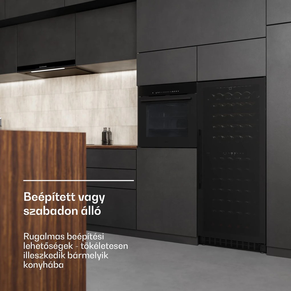 Klarstein Velaire pult alatti borhűtő, modern, elegáns, UV-védelem, Kétzónás, 122 palack