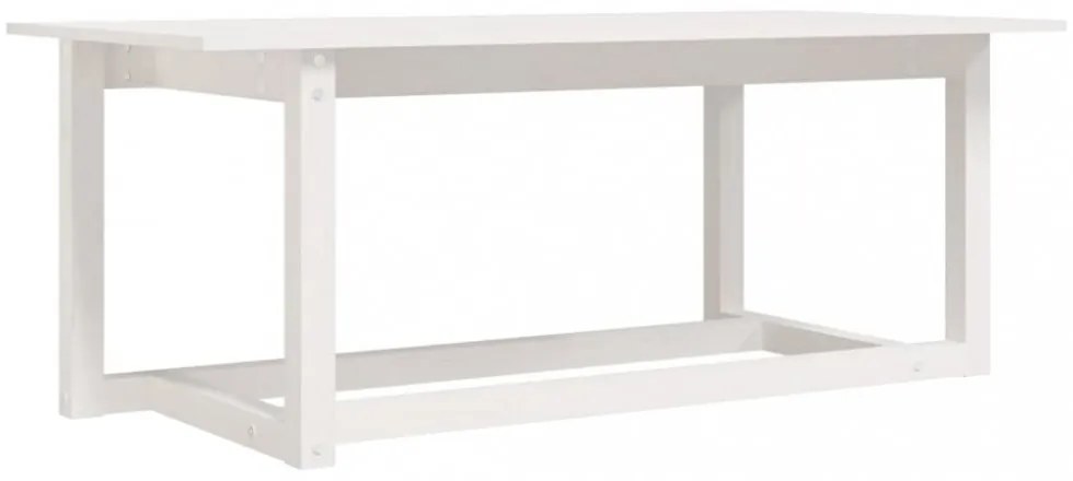 fehér tömör fenyőfa dohányzóasztal 110 x 55 x 45 cm