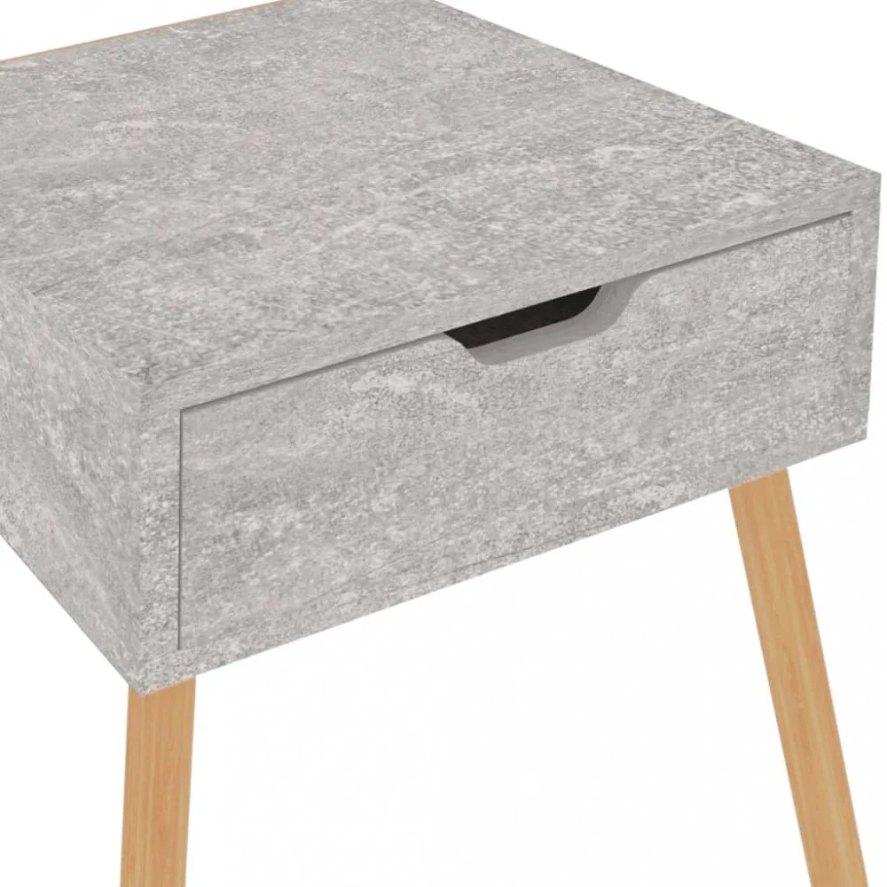 2 db betonszürke szerelt fa éjjeliszekrény 40 x 40 x 56 cm