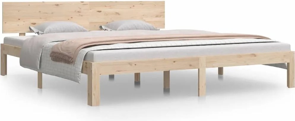 vidaXL Super King tömör fa ágykeret 180 x 200 cm