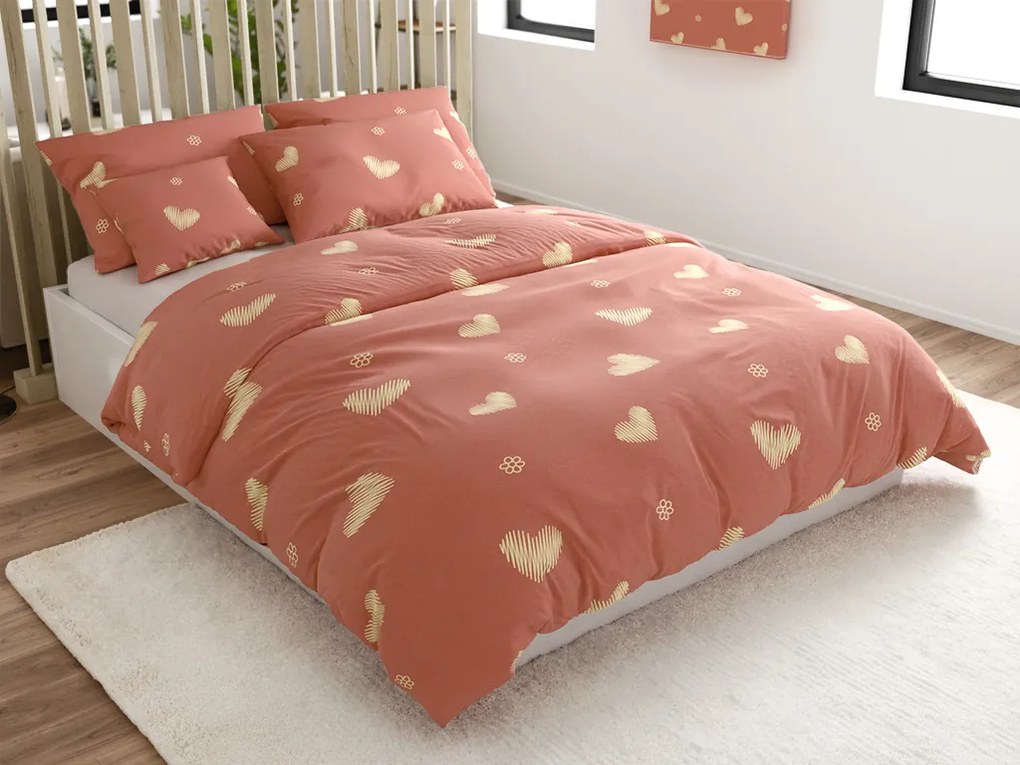 Mikroszálas ágyneműhuzat ORANGE HEART, rózsaszín Ágyneműhuzat mérete: 70 x 90 cm | 140 x 200 cm