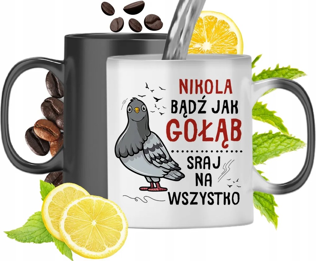 Mágikus Bögre Nikola Fekete Matt Nyomtatott Fotóval 330ml