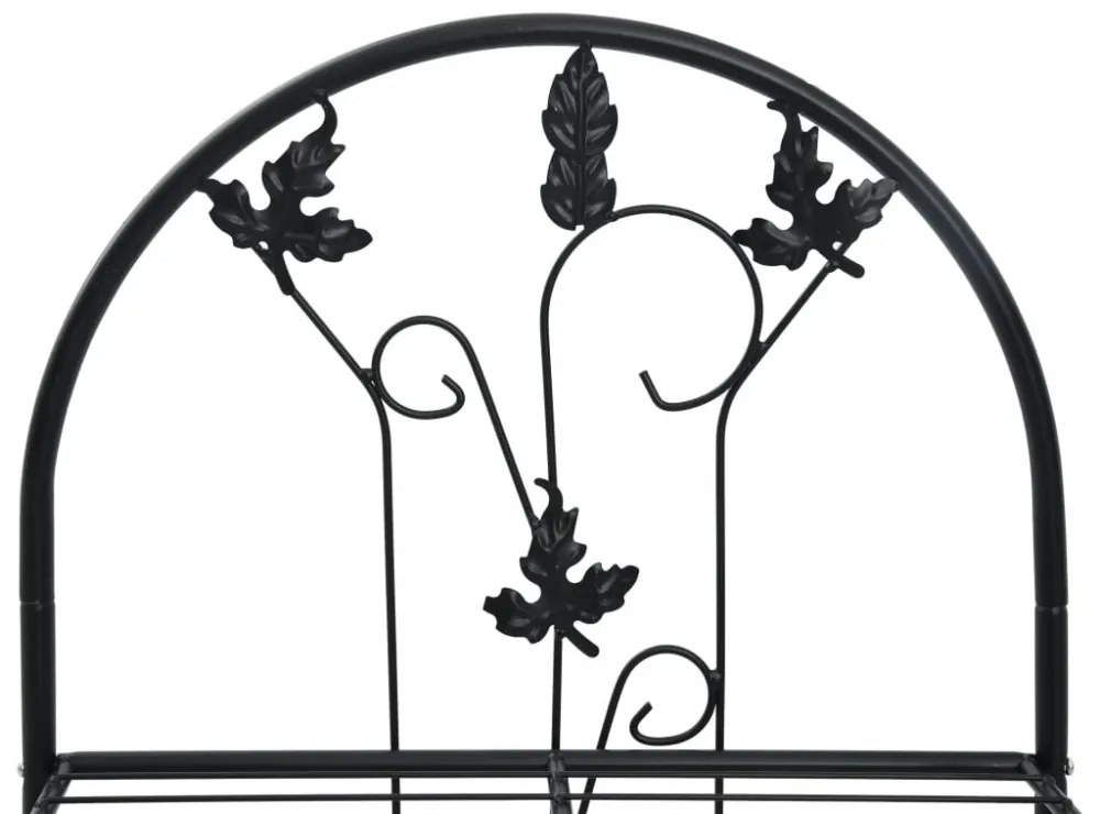 háromszintes fekete vas virágtartó állvány 52 x 28 x 128 cm
