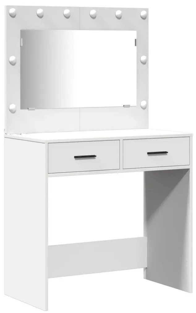 Öltözködőasztal fiókkal 3 pcs Fehér 40 x 41 x 135 cm Faanyag