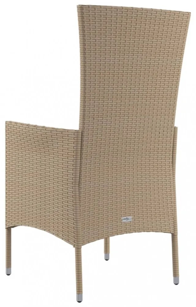 2 db bézs polyrattan kerti szék párnákkal