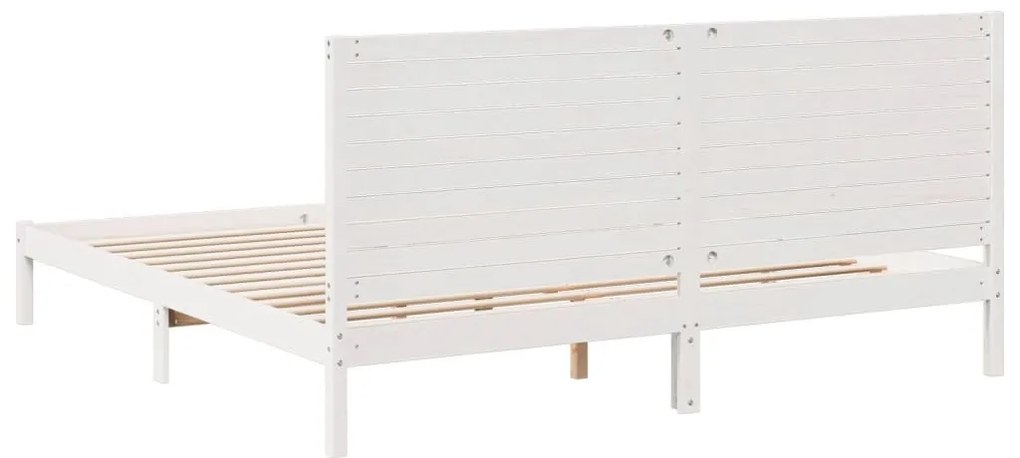 vidaXL fehér tömör fa extra hosszú ágykeret matrac nélkül 180 x 210 cm