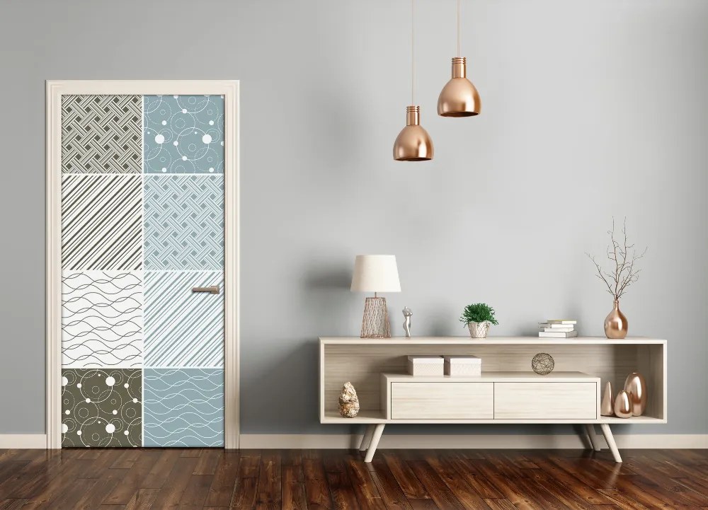 Ajtó tapéta geometrikus minták 95x205 cm