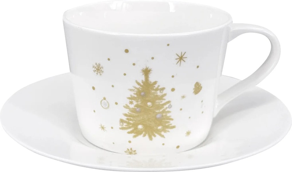 Porcelán csésze és csészealj Golden Carol 2025 150 ml
