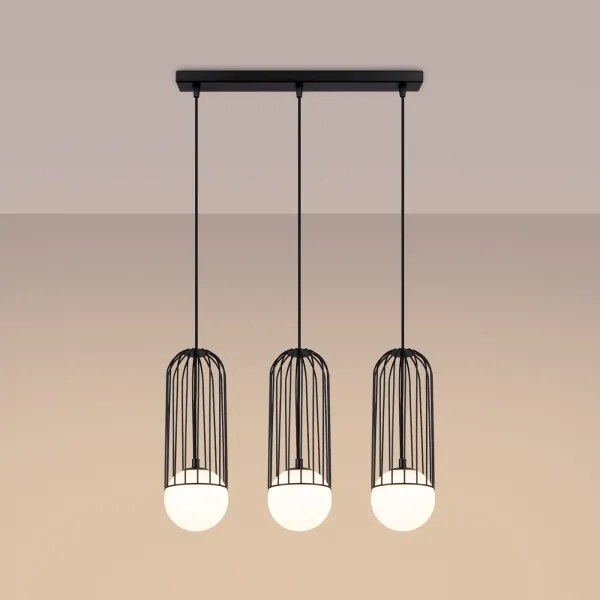 Sollux SL.1334 - Csillár zsinóron BRINA 3xG9/8W/230V fekete