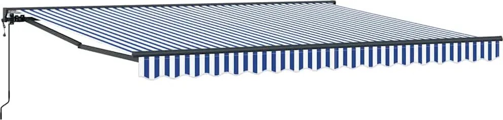 vidaXL Behúzható napellenző Kék és Fehér 400 × 300 cm