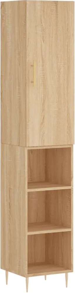 vidaXL sonoma tölgy szerelt fa magasszekrény 34,5x34x180 cm