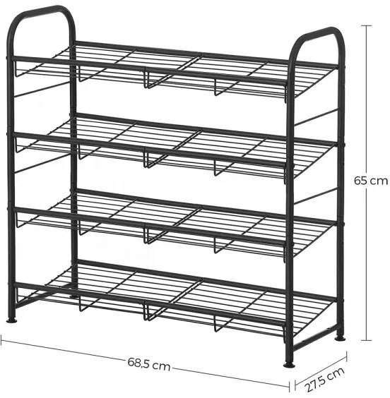 ALVORO cipőszekrény, fekete
