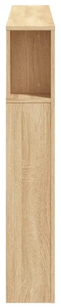 sonoma tölgy színű szerelt fa LED-es fejtámla 140x18,5x103,5 cm