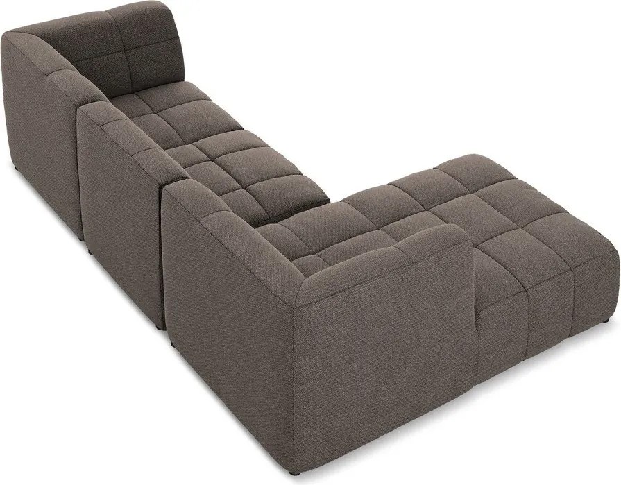 Barna buklé sarokkanapé (bal oldali-heverő résszel) Aloha – Makamii