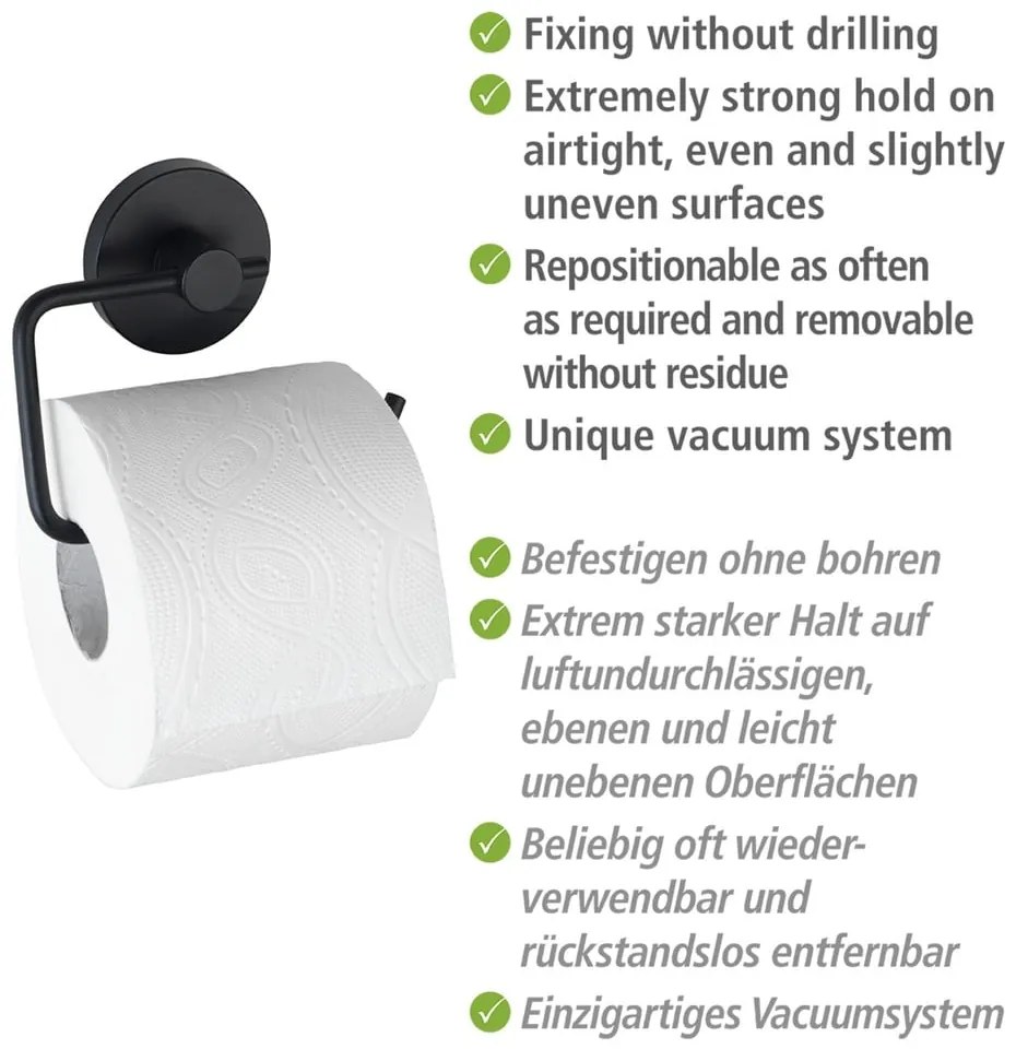Vacuum-Loc® Milazzo fekete wc-papír tartó - Wenko