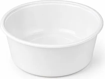 Műanyag leveses tányér, tetőzhető, 500 ml, 50 db, fehér (KHMU335)