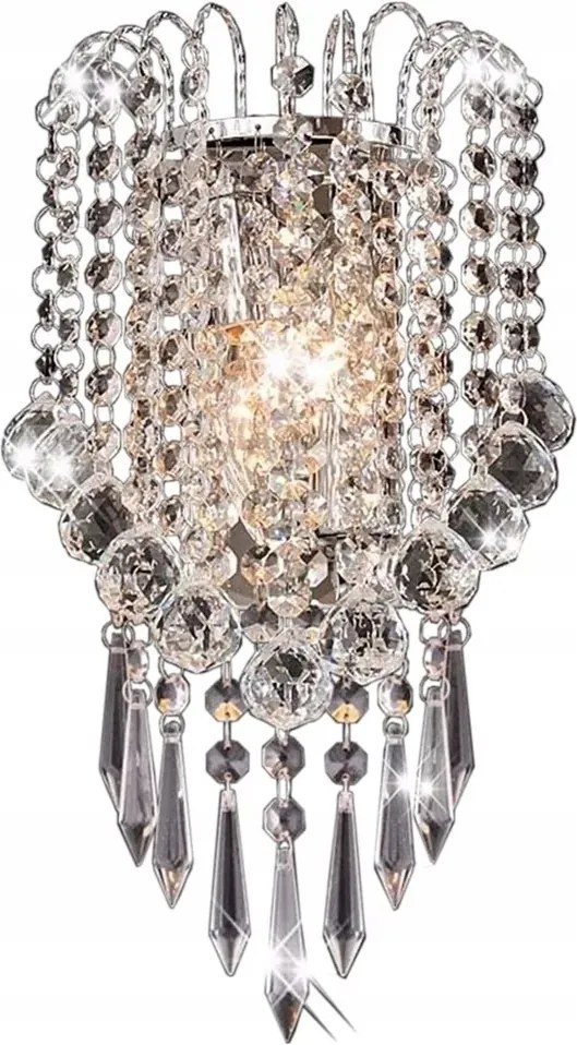 Kristály fali lámpa Kristály fali lámpa kristály króm