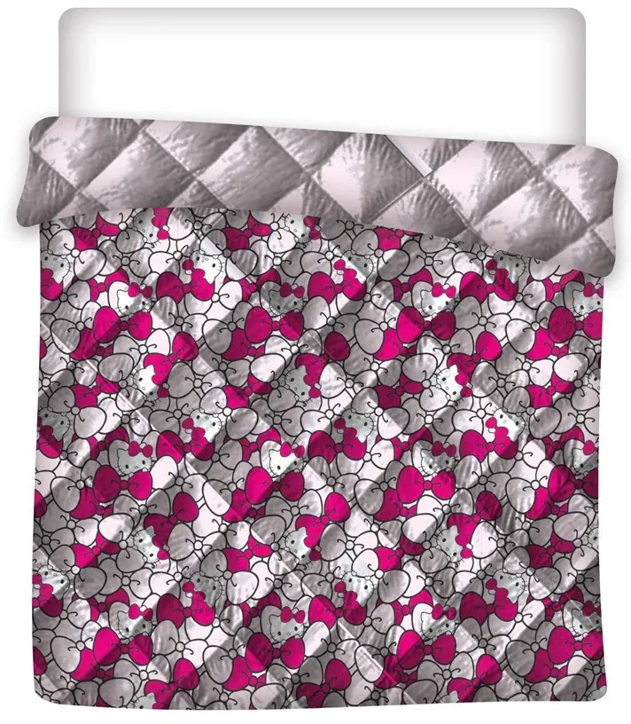 Hello Kitty Pink Bow steppelt ágytakaró, paplan 240x220cm