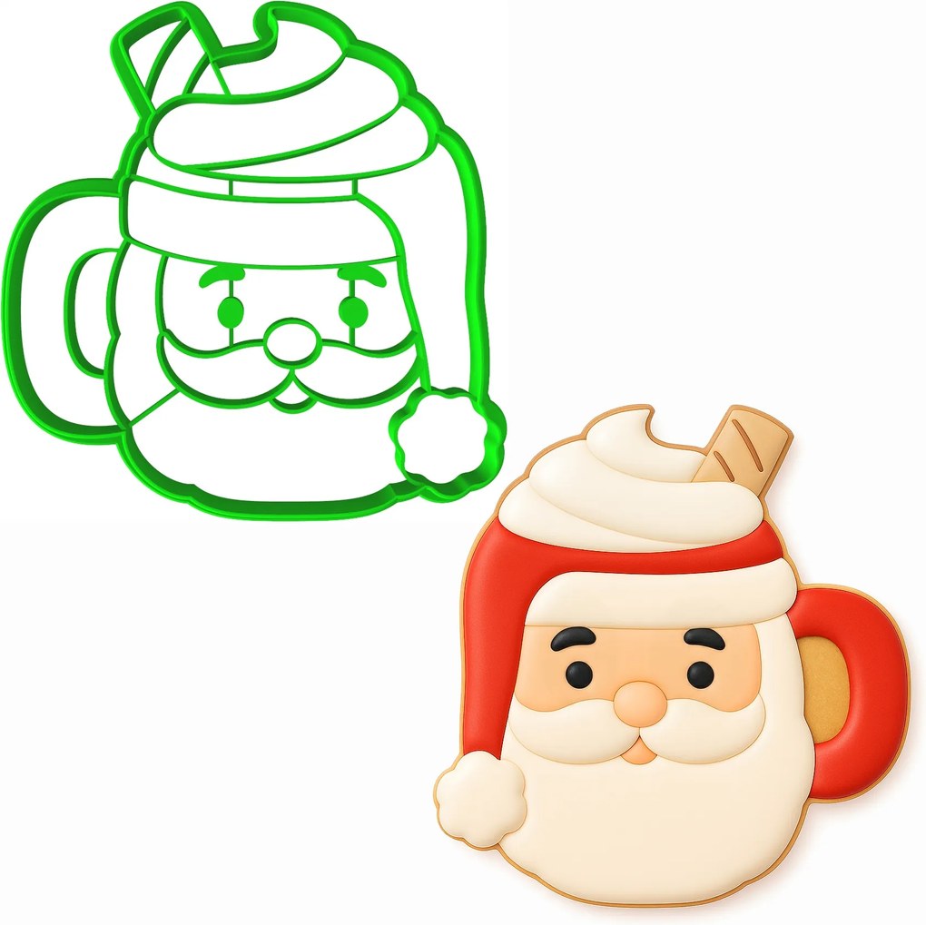 Karácsonyi Mézeskalács Forma Karácsonyra Mikulás Bögre 10cm