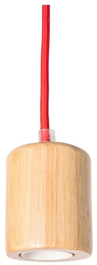 Wood függőlámpa piros vezetékkel - SULION