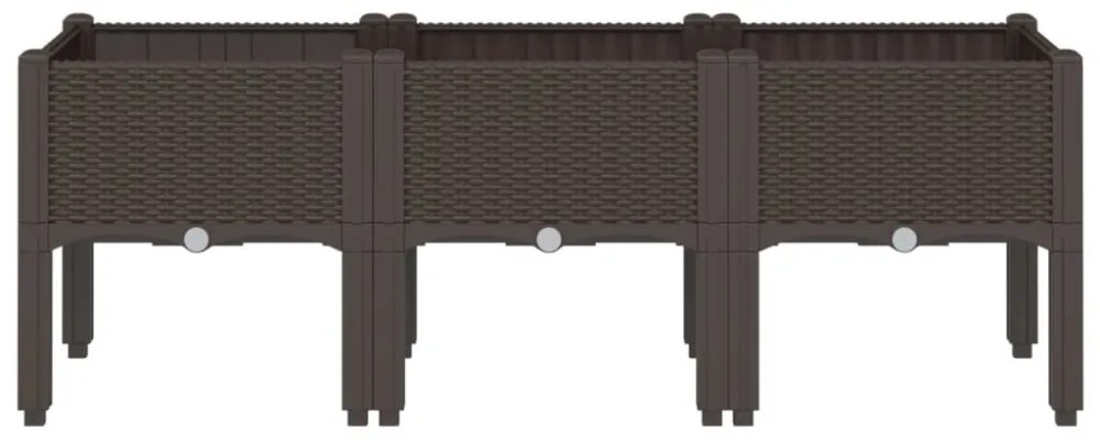 vidaXL barna PP rácsos kerti ültetőláda 120 x 40 x 42 cm