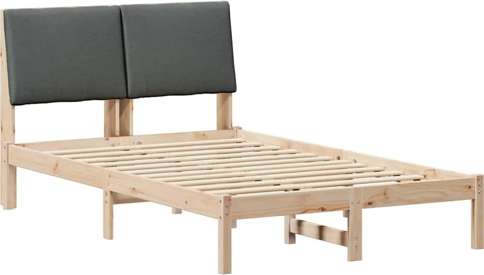 vidaXL Ágykeret barna és sötétszürke 120 x 200 cm Tömör fenyőfa