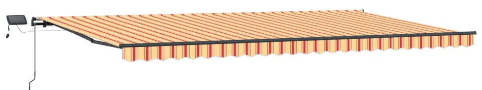Manuális Behúzható Napernyő LED Sárga és Narancs 600x300 cm